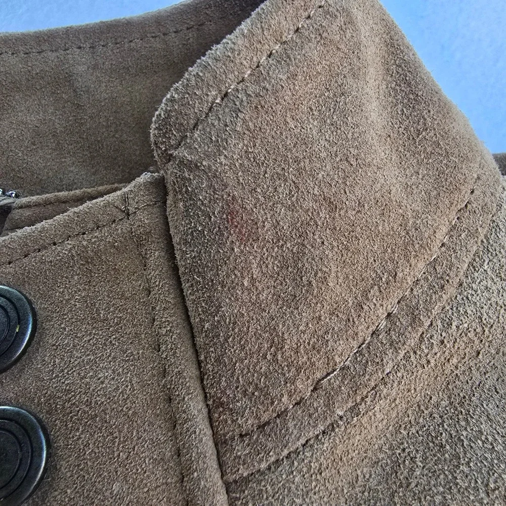 Urban Republic NWT Kids Tan Genuine Leather Suede Field Jacket‎ Size L / 7